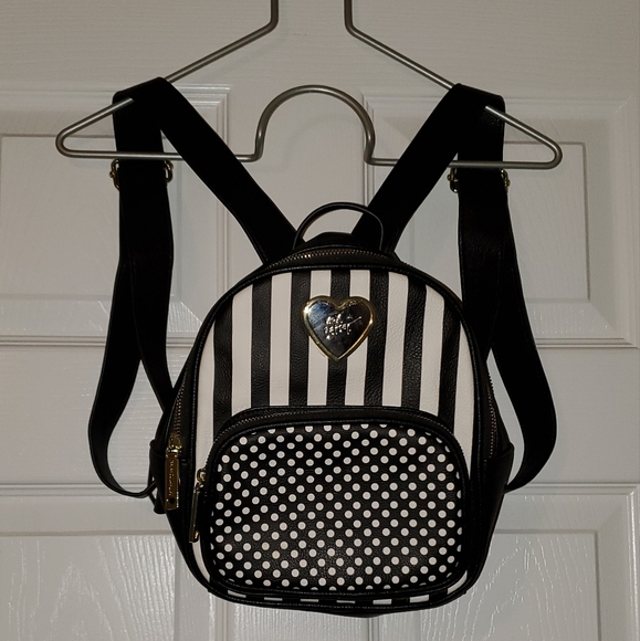 Betsey Johnson Handbags - Betsey Johnson Stripes and Polka Dots Mini Backpack